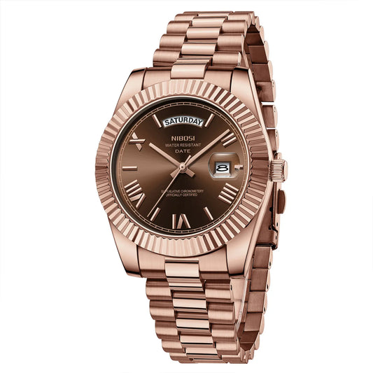 NIBOSI Men's Business Fashion Analog Quartz Watch,Calendrier Waterproof Watch for Party, Daily Decor, Trendy Exquisite Watch for Birthday Gift with Box
