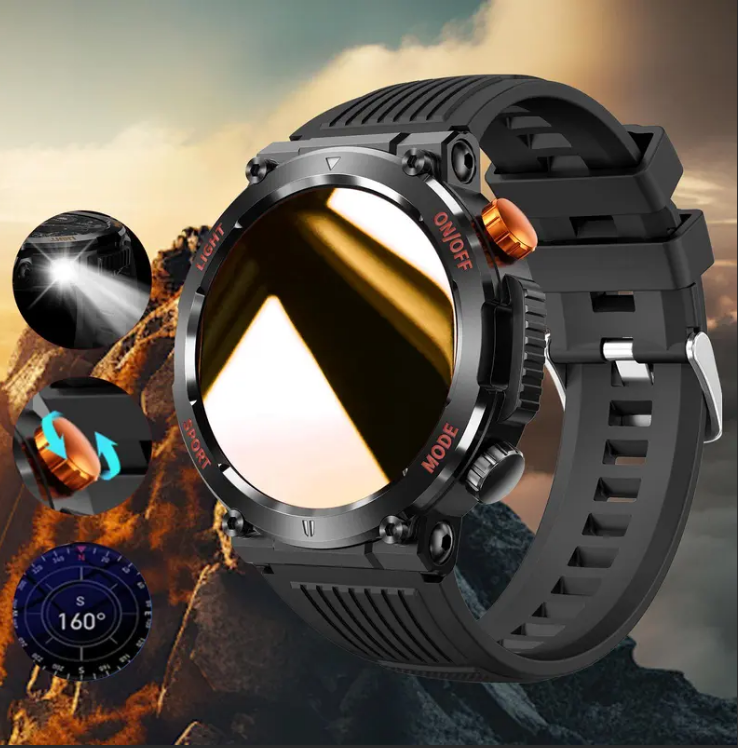 1.46 Inch HD Screen Smartwatch, Ultimate Outdoor Smartwatch, Outdoor Sports Fitness Tracker, Wireless Receiving & Calling Bluetooth Multi-sport Mode Pedometer, Waterproof Multifunctional Watch with LED Light for Android/iOS Men & Women
