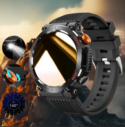 1.46 Inch HD Screen Smartwatch, Ultimate Outdoor Smartwatch, Outdoor Sports Fitness Tracker, Wireless Receiving & Calling Bluetooth Multi-sport Mode Pedometer, Waterproof Multifunctional Watch with LED Light for Android/iOS Men & Women