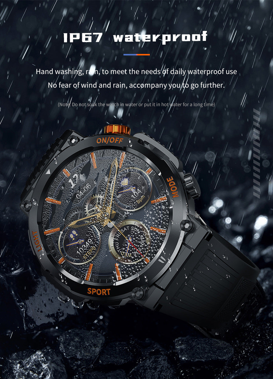 1.46 Inch HD Screen Smartwatch, Ultimate Outdoor Smartwatch, Outdoor Sports Fitness Tracker, Wireless Receiving & Calling Bluetooth Multi-sport Mode Pedometer, Waterproof Multifunctional Watch with LED Light for Android/iOS Men & Women