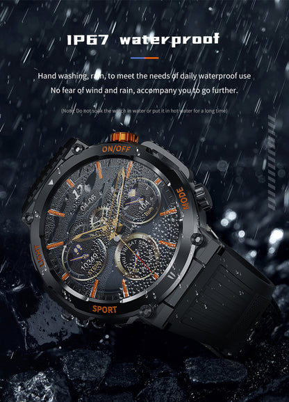 1.46 Inch HD Screen Smartwatch, Ultimate Outdoor Smartwatch, Outdoor Sports Fitness Tracker, Wireless Receiving & Calling Bluetooth Multi-sport Mode Pedometer, Waterproof Multifunctional Watch with LED Light for Android/iOS Men & Women