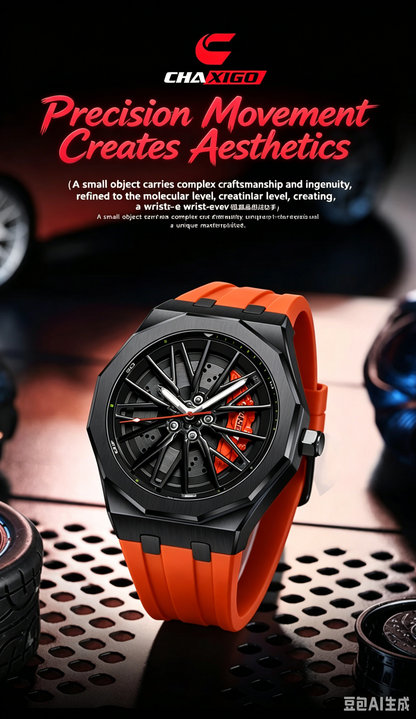 Luxury Sport Watch for Men，Men's stainless steel watch with rotating wheel spoke design，Cool & Fashionable Watch for Business and Everyday- StyleLuminous | Waterproof