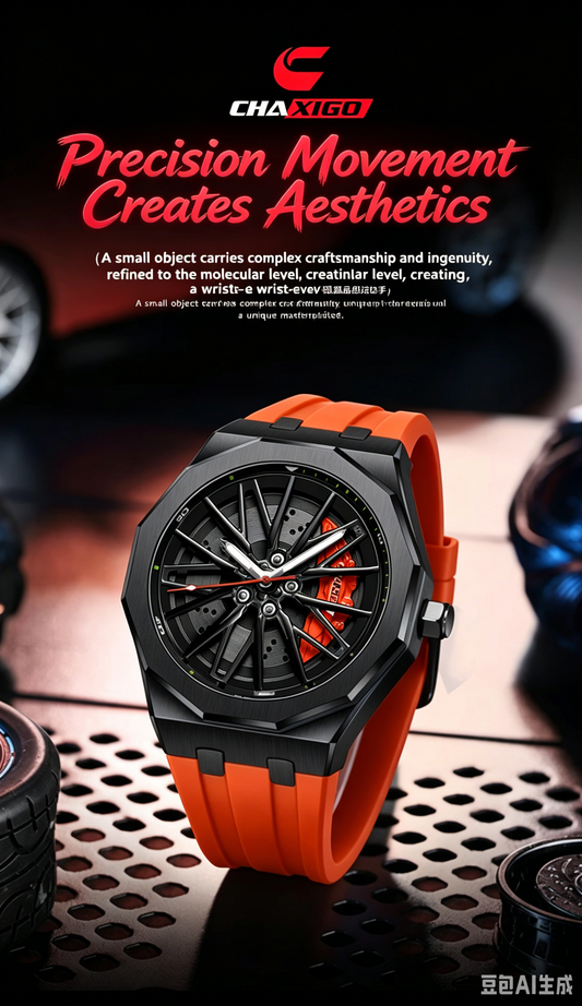Luxury Sport Watch for Men，Men's stainless steel watch with rotating wheel spoke design，Cool & Fashionable Watch for Business and Everyday- StyleLuminous | Waterproof