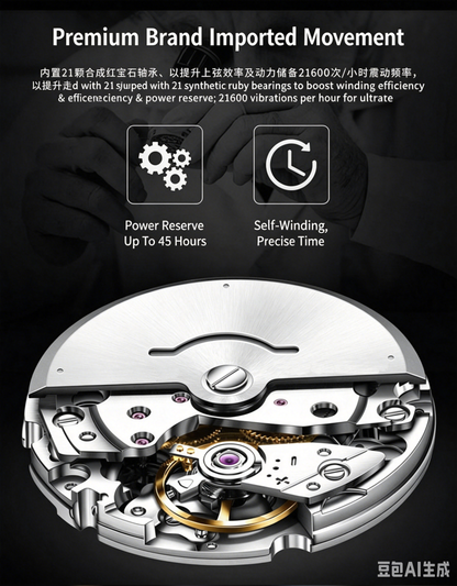 Men's Business Fashion Mechanical Automatic Stainless Steel Wristwatch, Fashion Round Dial Watch with Luminous Dial & Date Display Window, Trendy Watch for Birthday Gift with Box, Stainless Steel Watches