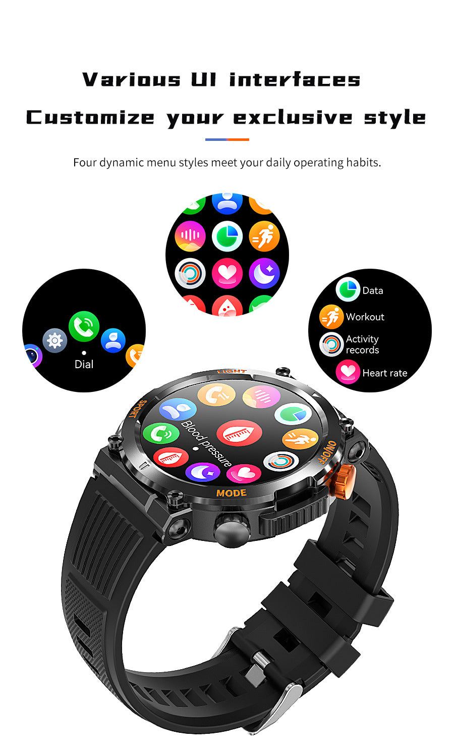 1.46 Inch HD Screen Smartwatch, Ultimate Outdoor Smartwatch, Outdoor Sports Fitness Tracker, Wireless Receiving & Calling Bluetooth Multi-sport Mode Pedometer, Waterproof Multifunctional Watch with LED Light for Android/iOS Men & Women
