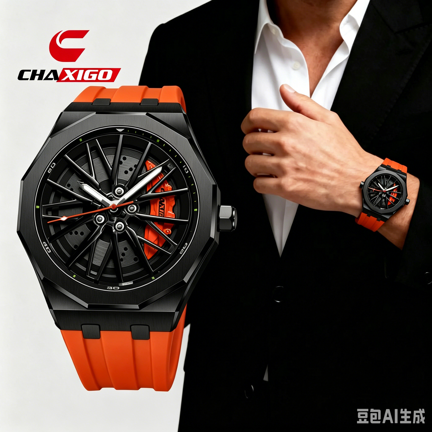 Luxury Sport Watch for Men，Men's stainless steel watch with rotating wheel spoke design，Cool & Fashionable Watch for Business and Everyday- StyleLuminous | Waterproof