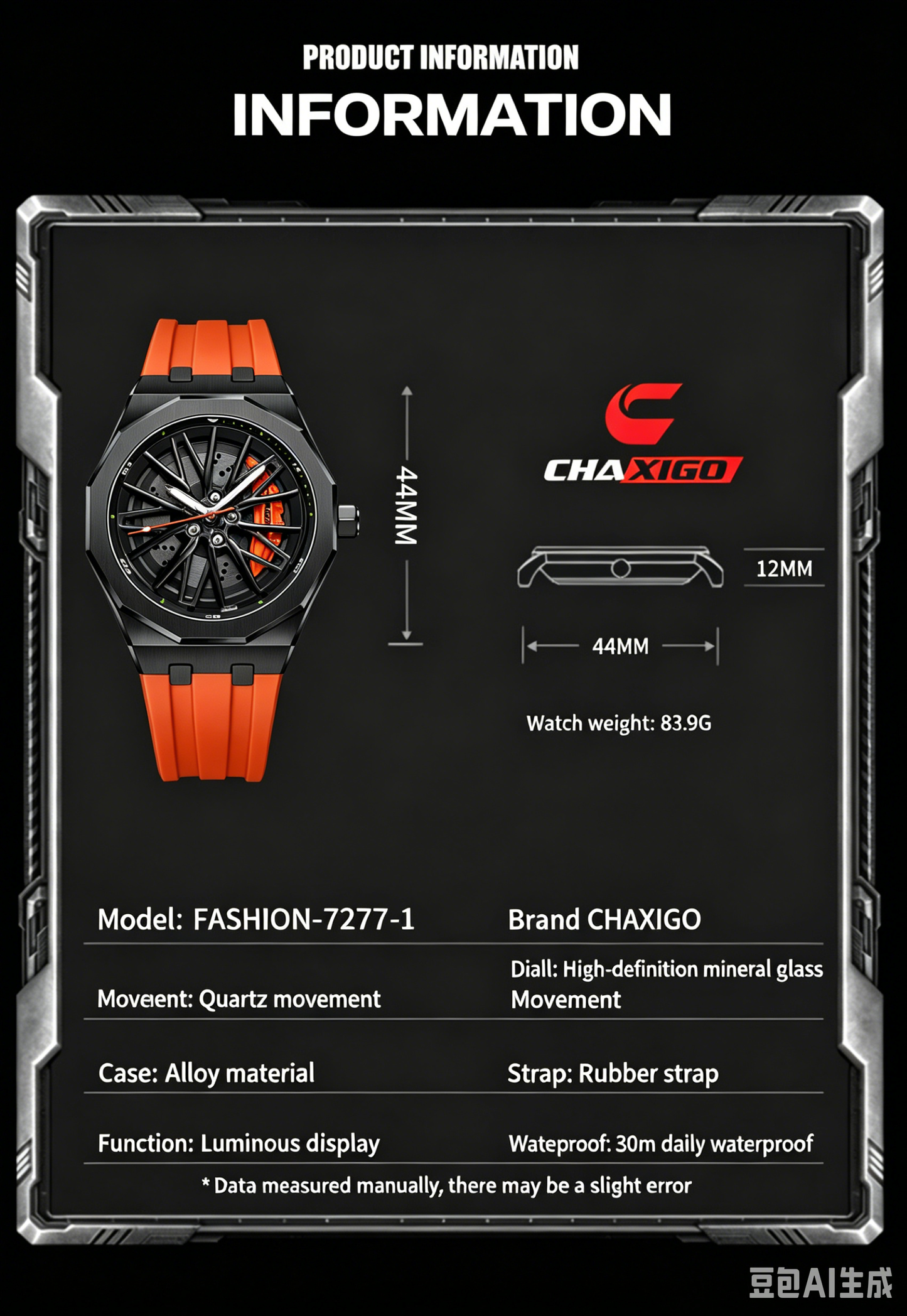 Luxury Sport Watch for Men，Men's stainless steel watch with rotating wheel spoke design，Cool & Fashionable Watch for Business and Everyday- StyleLuminous | Waterproof