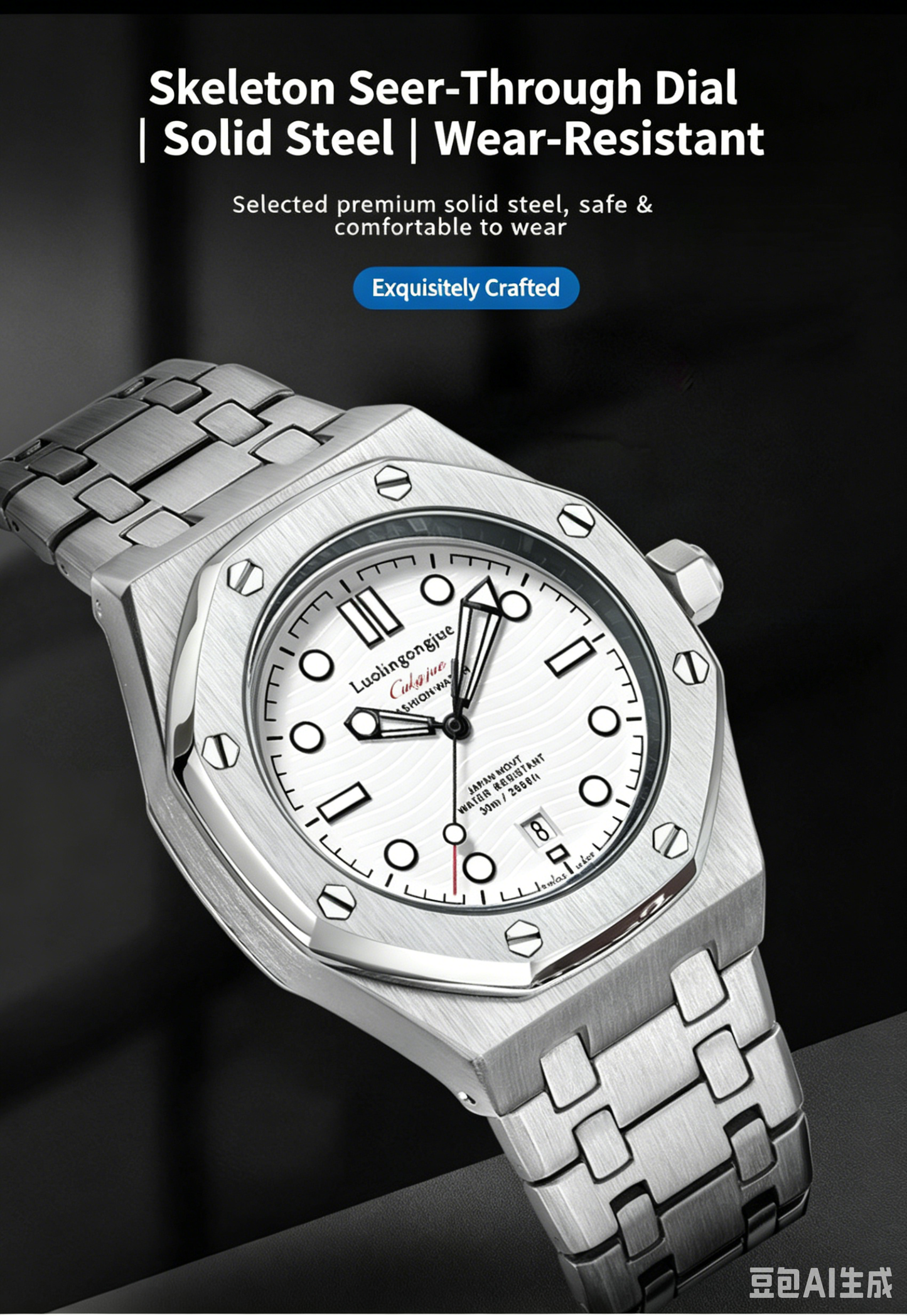 Men's Business Fashion Mechanical Automatic Stainless Steel Wristwatch, Fashion Round Dial Watch with Luminous Dial & Date Display Window, Trendy Watch for Birthday Gift with Box, Stainless Steel Watches