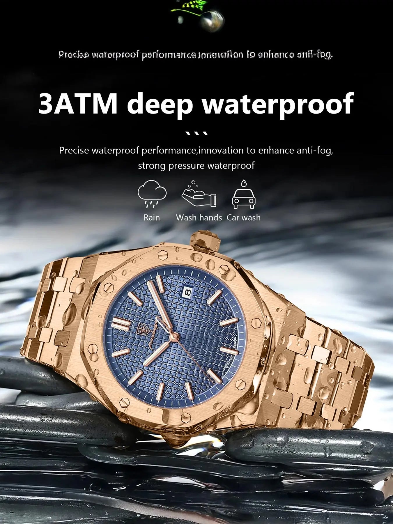 Poedagar Waterproof Night Light Date Men's Watch, Stainless Steel Quartz Watch, Luminous Analog Watch, Waterproof Wristwatch, Water Resistant Wristwatch