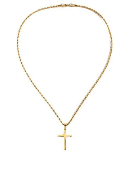 Men's Stainless Steel Cross Pendant Necklace, Cross Design Fashion Jewelry for Party, Everyday Accessory, Trendy All-match & Exquisite Jewelry for Birthday Gift, Cross Necklaces, Faith Necklace