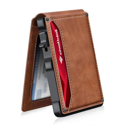 Summer Wins-Minimalist Men’s Slim Wallet: 9 - 13 Cards, Money Clip, ID Window. RFID - Blocking, Aluminum Bifold Pop - Up,summerwins,father'sdaygifts