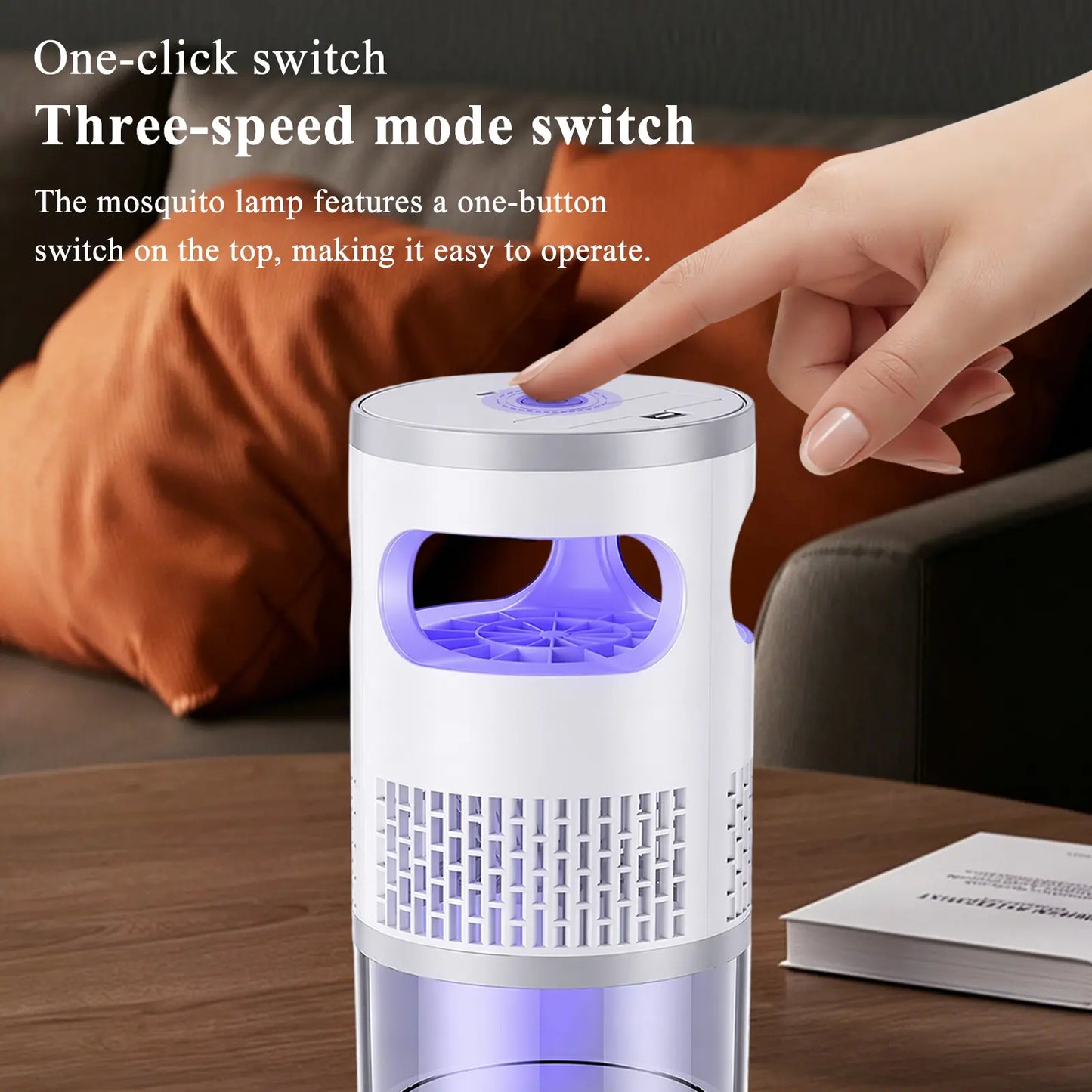 Gainstarx Indoor Insect Trap with Bait Included Light and Suction Non Zapper Flying Bug Catcher for Mosquitoes Fruit Flies Gnats and Moths Home Use