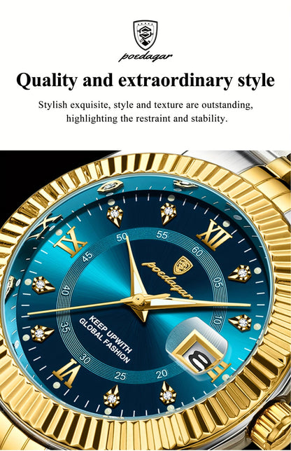 Men's Round Dial Quartz Watch, Business Fashion Watches for Party, Trendy All-match & Exquisite Watch for Birthday Gift with Box, Modern Fashionable Wristwatch, Fashionable Stylish Watch
