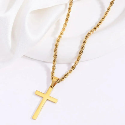 Men's Stainless Steel Cross Pendant Necklace, Cross Design Fashion Jewelry for Party, Everyday Accessory, Trendy All-match & Exquisite Jewelry for Birthday Gift, Cross Necklaces, Faith Necklace