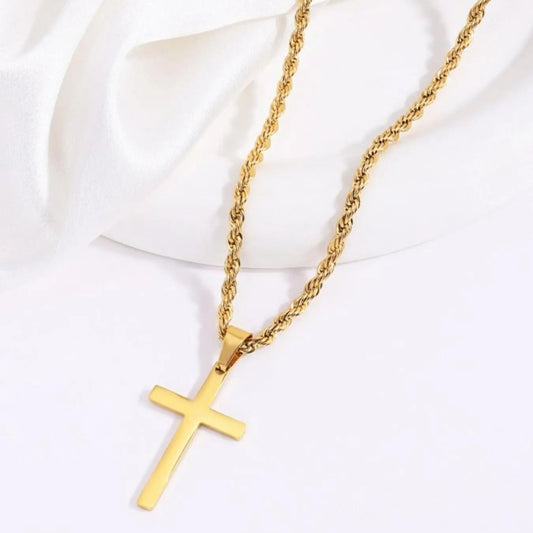 Men's Stainless Steel Cross Pendant Necklace, Cross Design Fashion Jewelry for Party, Everyday Accessory, Trendy All-match & Exquisite Jewelry for Birthday Gift, Cross Necklaces, Faith Necklace