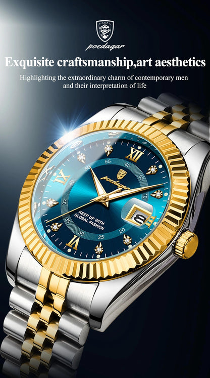 Men's Round Dial Quartz Watch, Business Fashion Watches for Party, Trendy All-match & Exquisite Watch for Birthday Gift with Box, Modern Fashionable Wristwatch, Fashionable Stylish Watch