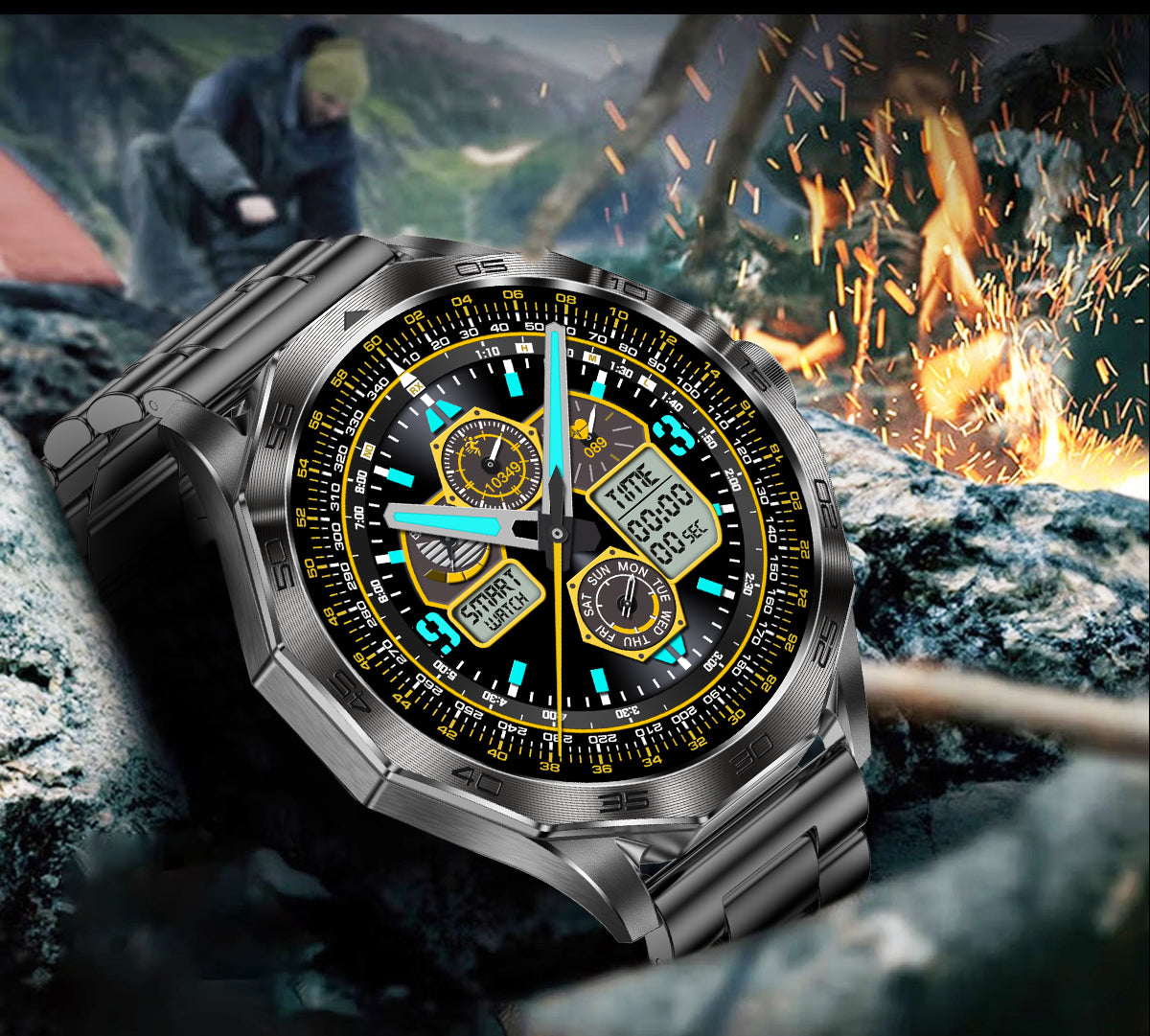 Multifunctional Smartwatch, Fashion Digital Sports Watch for Women and Men, Waterproof Fitness Tracker