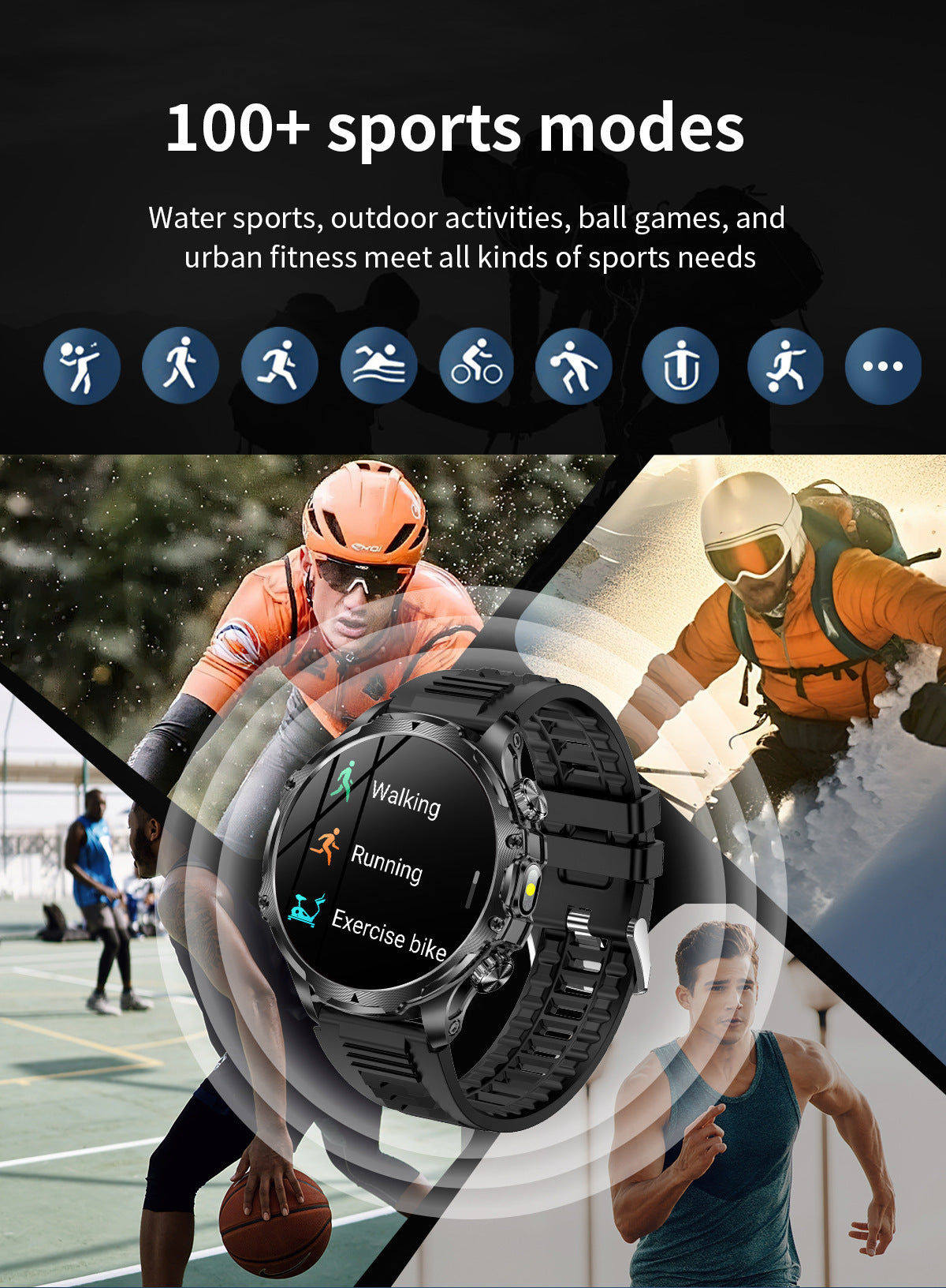 1.85-Inch Large-Screen Smartwatch with Call Answering, Calling, and Message Reminders, Wireless Multifunctional Smart Watch with Spare Silicone Band and Multiple Sports Modes for Men #GLOBAL PICKS