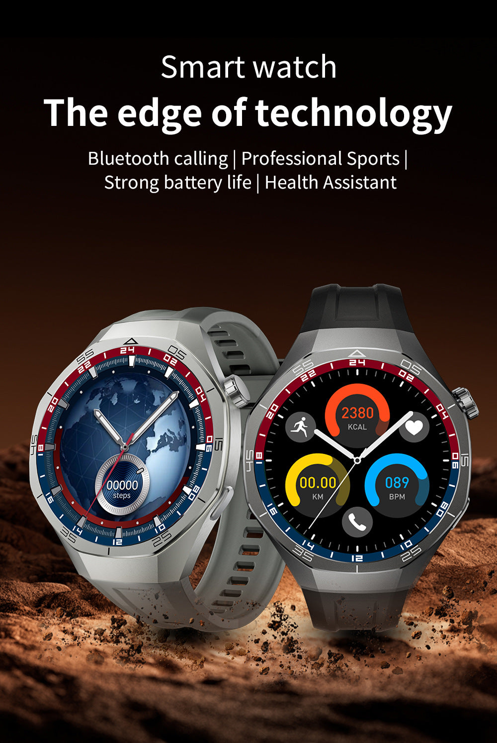 C15 Pro Multifunctional Men's Outdoor Sports Smartwatch with Heart Rate & Blood Pressure Monitoring