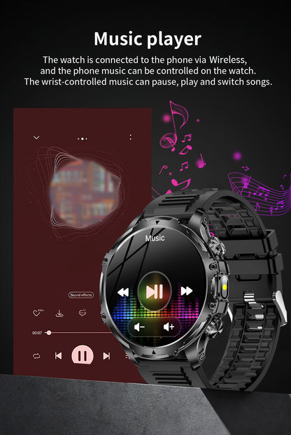 1.85-Inch Large-Screen Smartwatch with Call Answering, Calling, and Message Reminders, Wireless Multifunctional Smart Watch with Spare Silicone Band and Multiple Sports Modes for Men #GLOBAL PICKS