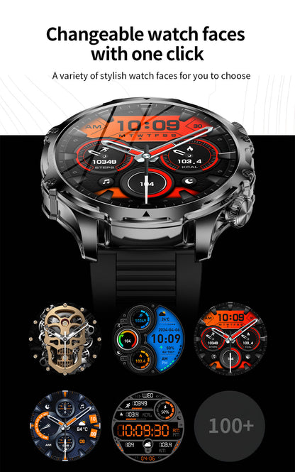 1.85-Inch Large-Screen Smartwatch with Call Answering, Calling, and Message Reminders, Wireless Multifunctional Smart Watch with Spare Silicone Band and Multiple Sports Modes for Men #GLOBAL PICKS