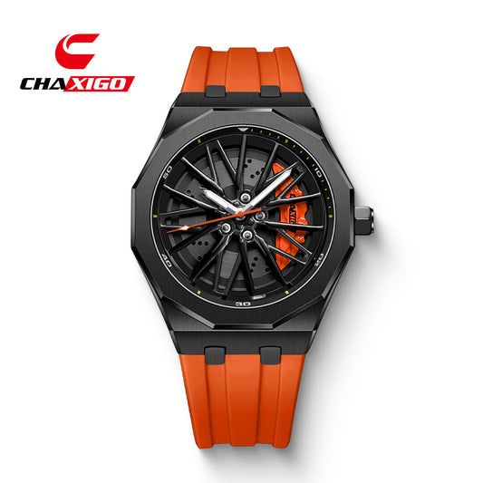 Luxury Sport Watch for Men，Men's stainless steel watch with rotating wheel spoke design，Cool & Fashionable Watch for Business and Everyday- StyleLuminous | Waterproof