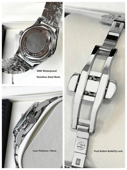 Men's Business Fashion Round Dial Analog Quartz Stainless Steel Watch, Fashion Watch for Party, Daily Clothing Decor, Trendy All-match & Exquisite Watch for Birthday Gift with Box