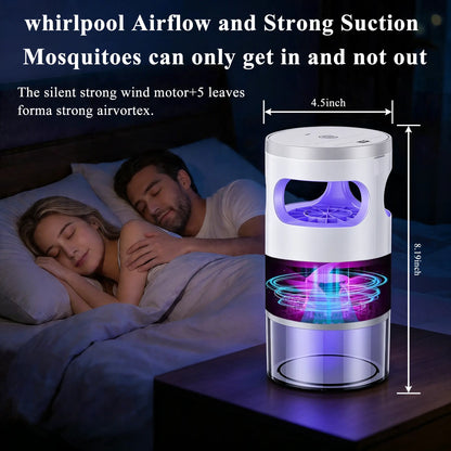 Gainstarx Indoor Insect Trap with Bait Included Light and Suction Non Zapper Flying Bug Catcher for Mosquitoes Fruit Flies Gnats and Moths Home Use
