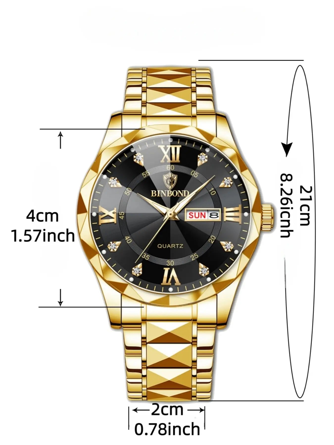 Men's Business Fashion Rhinestone Decor Analog Quartz Watch, Calendrier Waterproof Watch for Party, Daily Decor, Trendy Watch for Birthday Gift with Box, Stainless Steel Wristwatch, Rhinestone Embellished Watch