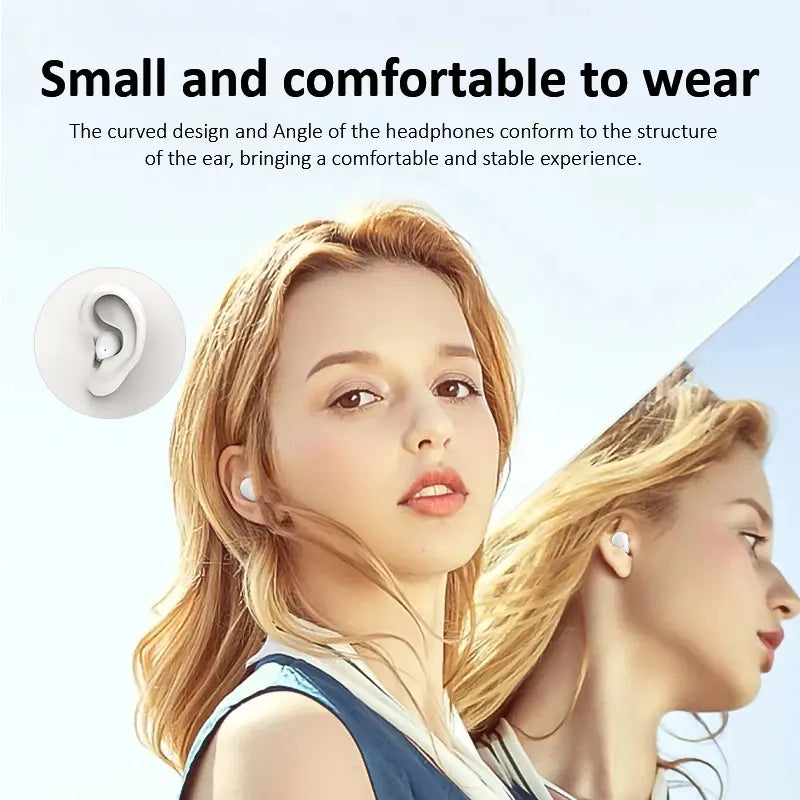 MSHUKCOE SK19 This year's new model - ultra-small invisible sleep earplugs | 0.08 ounces, suitable for side sleepers, with noise cancellation function - 25-hour battery life! Discreet Office Earbuds in-ear summerwins Gift Privacy Gift Silicone Lightweight