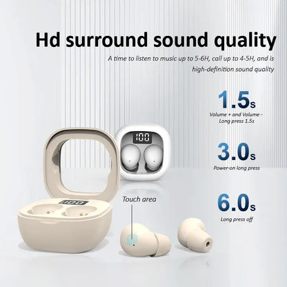 MSHUKCOE SK19 This year's new model - ultra-small invisible sleep earplugs | 0.08 ounces, suitable for side sleepers, with noise cancellation function - 25-hour battery life! Discreet Office Earbuds in-ear summerwins Gift Privacy Gift Silicone Lightweight